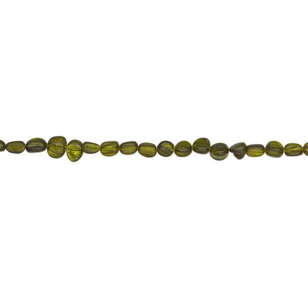 Mother-of-pearl shell 1pkg1, pebble bead 14 inch green and black small to medium image number 1