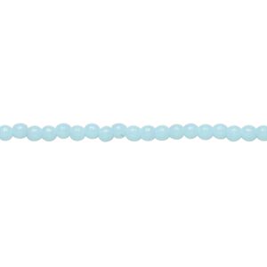 Bead, Czech pressed glass, opaque turquoise blue, 2mm round. Sold per 15-1/2" to 16" strand.