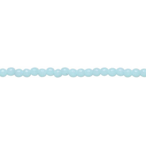 Bead, Czech pressed glass, opaque turquoise blue, 2mm round. Sold per 15-1/2" to 16" strand. image number 0
