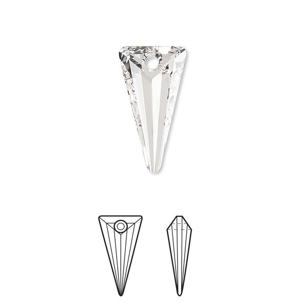 Drop 48pk crystal, Swarovski® 18x10mm pendant spike 6480 image number 0