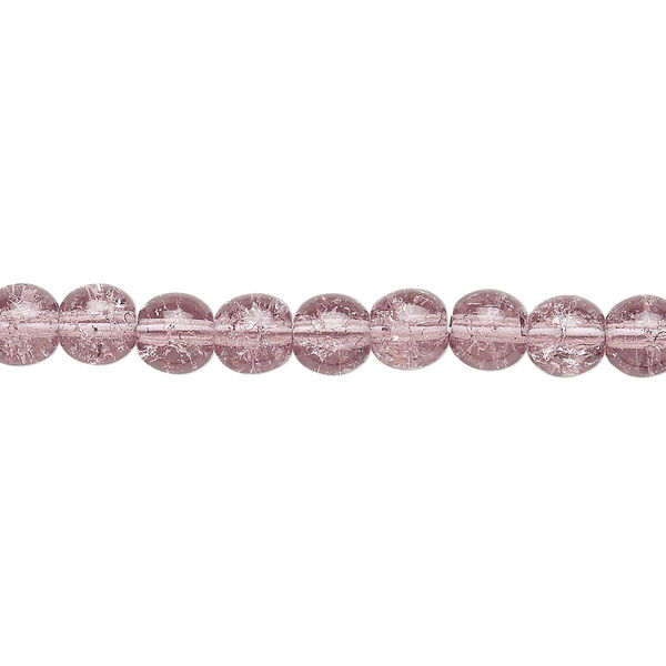 Bead, Czech crackle glass druk, mauve, 6mm round. Sold per 15-1/2" to 16" strand, approximately 65 beads. image number 0