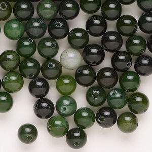 Quartz 1pkg2oz, round bead mix, green 5-7mm