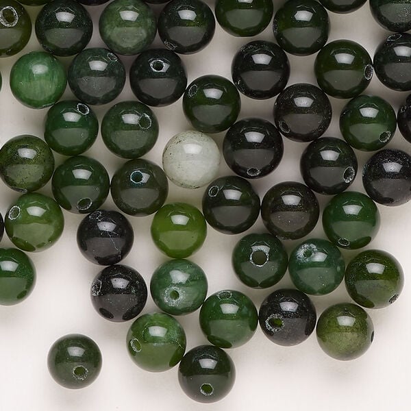 Quartz 1pkg2oz, round bead mix, green 5-7mm image number 0