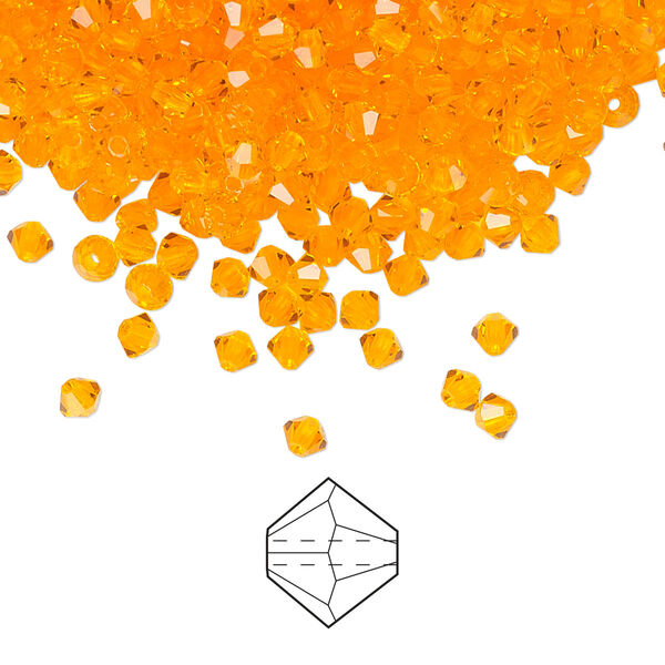 Bead 1440pk sun, Preciosa Czech crystal 3mm bicone image number 0