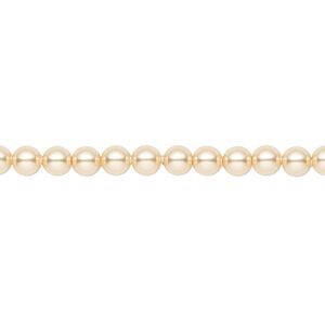 Pearl 500pk gold, Crystal Passions® 4mm round 5810
