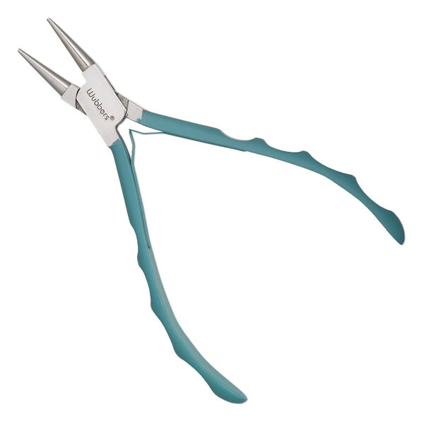 Pliers, Wubbers® ProLine, round-nose, steel and rubber, turquoise green, 5.75 inches. image number 0