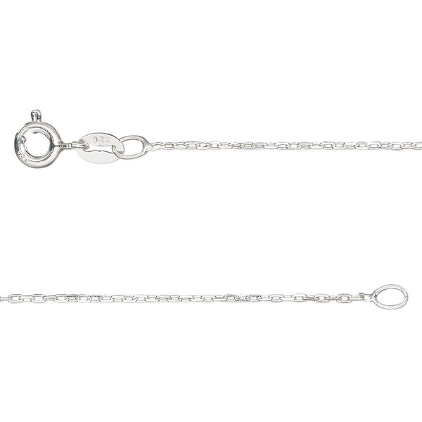 Chain, Gossamer™, sterling silver, pkg/14 inches with springring clasp, 1mm cable. image number 0