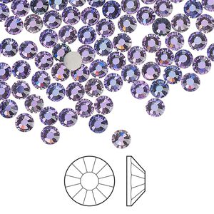 Flat back 1440pk crystal vitrail light, Preciosa Viva 12® Czech crystal rhinestone 3.8-4mm chaton rose round SS16