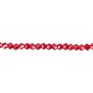 Bead 1pk 16 facets transparent red, Celestial Crystal® 3mm bicone 15.5-16 inch
