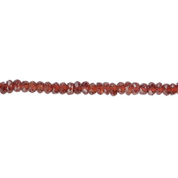 Bead, garnet (dyed), 2mm-3x2mm hand-cut faceted rondelle, B grade, Mohs hardness 7 to 7-1/2. Sold per 15-1/2" to 16" strand. image number 0