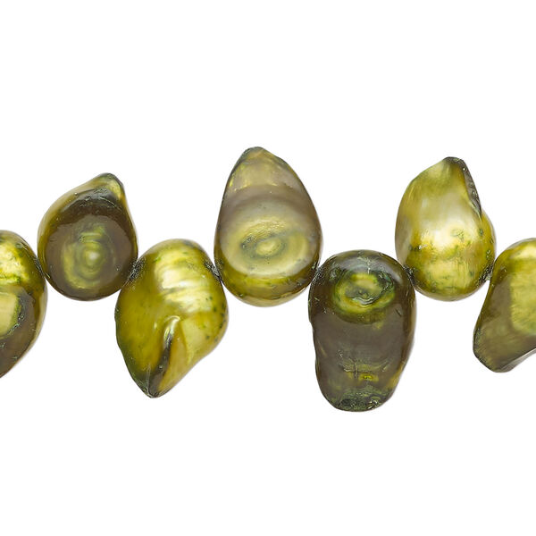 Freshwater pearl 1pkg1, baroque, 15 inch dark pear 9x7mm-21x11mm cultured image number 0