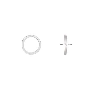 Jump ring, sterling silver, 10mm round square wire, 7.7mm inside diameter, 18 gauge. Sold per pkg of 20.