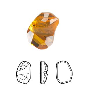 Fancy stone 1pk topaz foil back, Crystal Passions® 19x13mm flat divine rock 4787