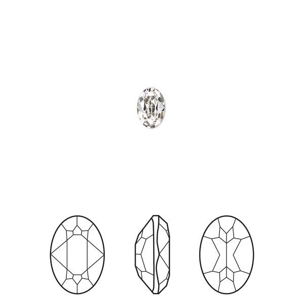 Fancy stone 4pk crystal foil back, Crystal Passions® 6x4mm oval 4120 image number 0