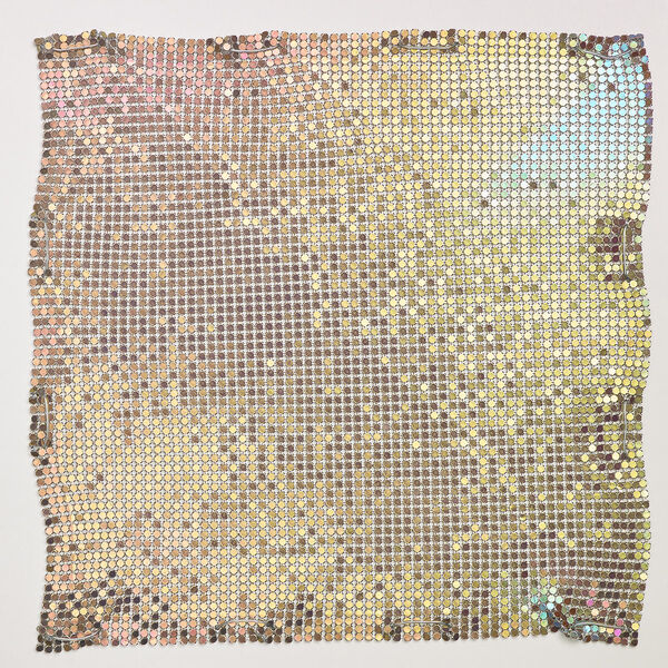 Sequin sheet, anodized aluminum, rainbow purple, 8-inch single-sided square with 3mm sequins, 1.5mm thick. Sold individually. image number 0