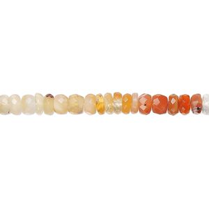 Fire opal 1pkg1, hand-cut faceted rondelle bead natural 17 inch 4x1mm-4x3mm