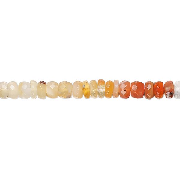 Fire opal 1pkg1, hand-cut faceted rondelle bead natural 17 inch 4x1mm-4x3mm image number 0