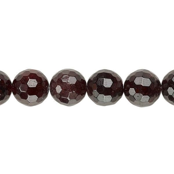 Bead, garnet (natural), 9-10mm faceted round, C+ grade, Mohs hardness 7 to 7-1/2. Sold per 8-inch strand. image number 0