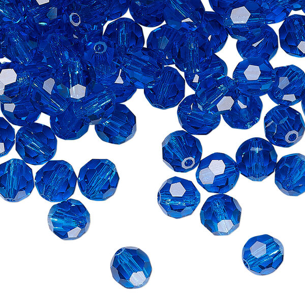 Bead 24pk Capri blue, Preciosa Czech crystal 6mm round image number 0