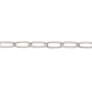 Chain 1pkg1 silver-plated paperclip, 3.8mm, brass 5 foot unfinished