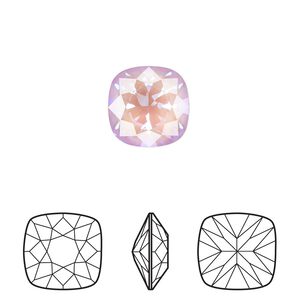 Fancy stone 6pk crystal lavender DeLite, Crystal Passions® 12mm cushion 4470