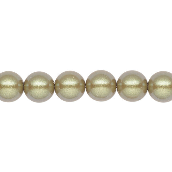 Pearl 25pk pearlescent khaki, Preciosa Czech crystal 8mm round image number 0