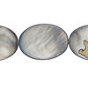 Mother-of-pearl shell 1pkg1, matte flat oval bead 15 inch blue steel 25x18mm image number 0