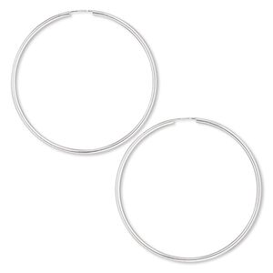 Earring hoop 1pkg2 sterling silver-filled, 65mm / 2mm wide / endless-loop, 1 pair