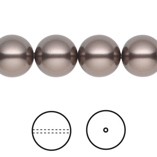 Pearl 100pk brown, Swarovski® 12mm round 5810 image number 0