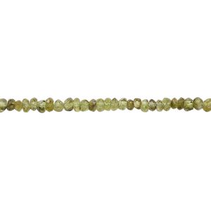 Peridot 1pkg1, hand-cut faceted rondelle bead natural 13 inch 2x1mm-4x3mm