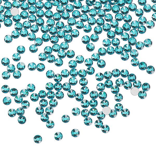 Flat back, Dance With Me™ crystal rhinestone, blue zircon, foil back, 2.3-2.5mm rose, SS8. Sold per pkg of 144 (1 gross). image number 0