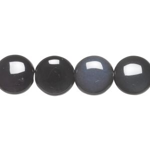 Rainbow obsidian 1pkg1, flat round bead natural 15.5-16 inch 12mm
