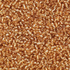 Seed bead, Ming Tree™, glass, pkg/1 pound, #11 round, transparent silver-lined tan.