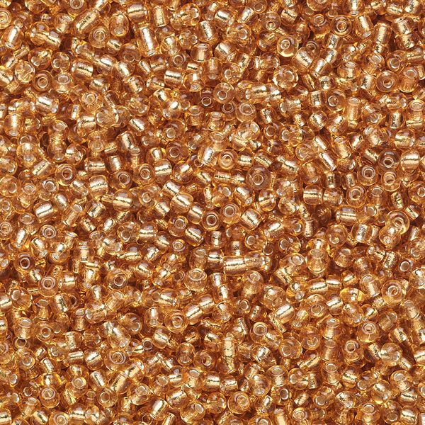 Seed bead, Ming Tree™, glass, pkg/1 pound, #11 round, transparent silver-lined tan. image number 0