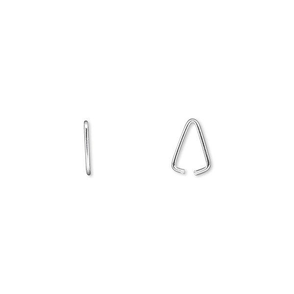Bail, ice-pick, sterling silver, 8x1mm, 6mm grip length. Sold per pkg of 25. image number 0
