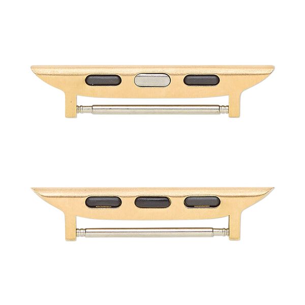 Watch component, copper-finished stainless steel, 35x8mm with 22mm bar. Sold per pkg of 2. image number 0