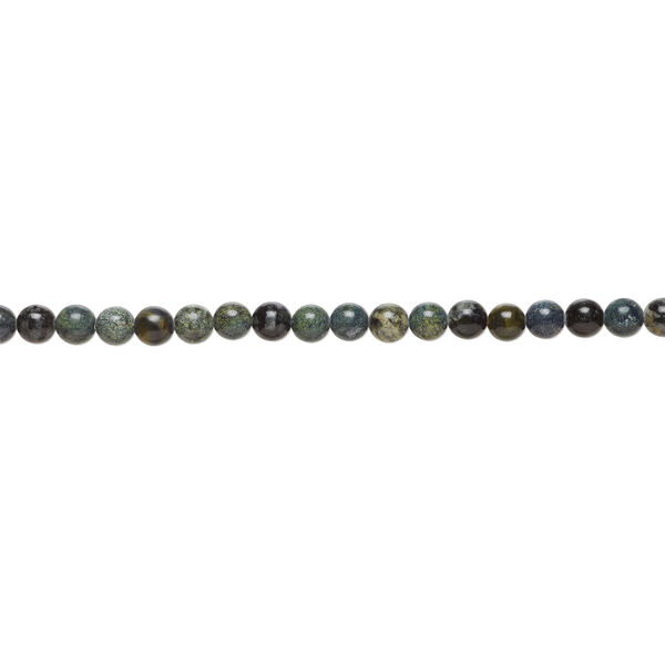 Russian serpentine 1pkg1, round bead, 15 inch blue 7-8mm image number 1