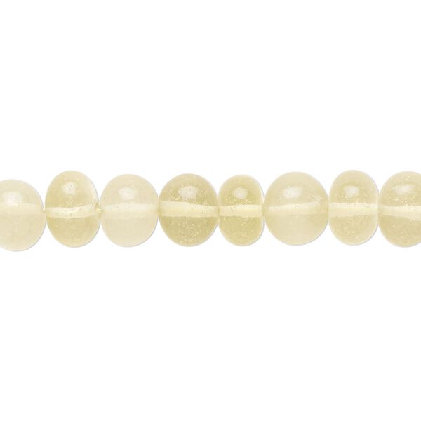 Lemon quartz 1pkg1, hand-cut rondelle bead 14 inch 7x5mm-9x6mm image number 0