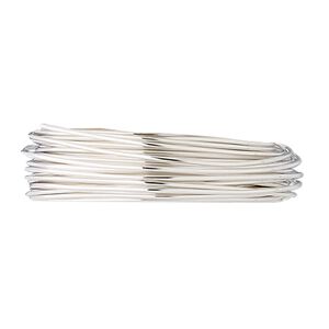Wire, fine silver, dead-soft, round, 22 gauge. Sold per pkg of 5 feet.
