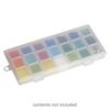 Organizer box, plastic, clear, 7 x 3-1/4 x 3/4-inch with (7) 3-compartment containers and hang tab. Sold per 8-piece set. image number 0