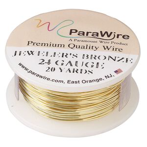 Wire, ParaWire™, brass, jeweler's bronze, round, 24 gauge. Sold per 20-yard spool.
