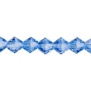 Bead 1pk transparent light blue, Celestial Crystal® 8mm bicone 15.5-16 inch
