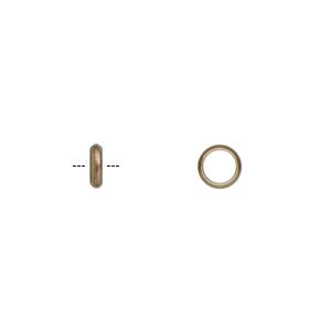 Bead, antique brass-plated brass, 6x2mm rondelle. Sold per pkg of 100.