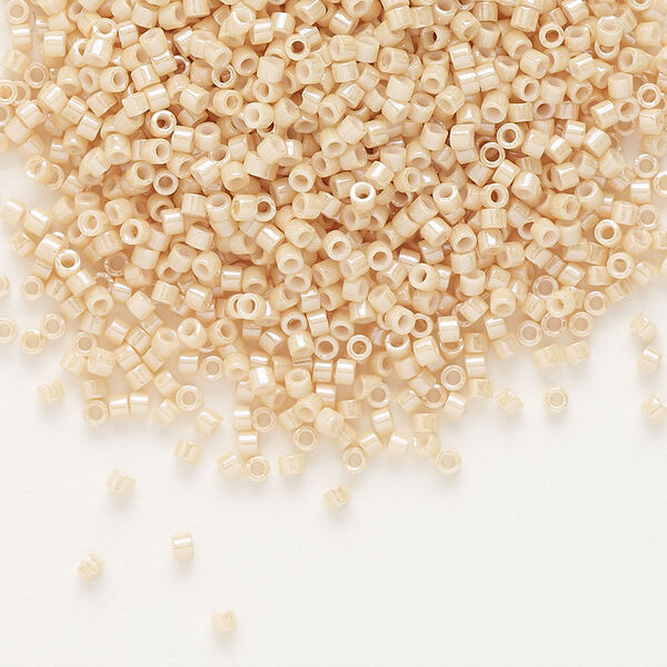 Seed bead, Delica®, glass, pkg/7.5g, #11 round, opaque glazed luster light caramel (DB-0205). image number 0