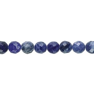 Sodalite 1pkg1, faceted round bead natural 15.5-16 inch 6mm