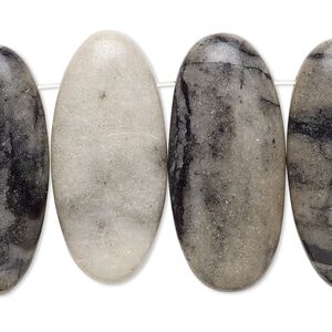 Picasso marble 1pkg4, flat back flat oval focal natural 33x15mm-35x16mm