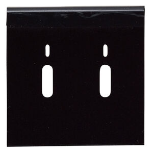 Earring card, flocked plastic, black, 2-inch square, for leverback earrings. Sold per pkg of 25.