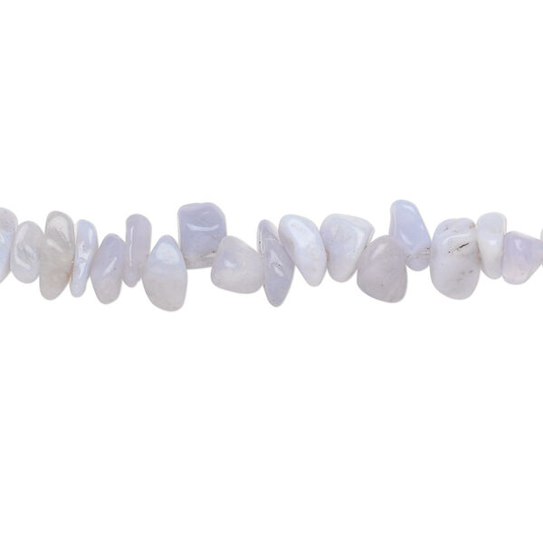 Bead, blue chalcedony (natural), small chip, Mohs hardness 6-1/2 to 7. Sold per 36-inch strand. image number 0