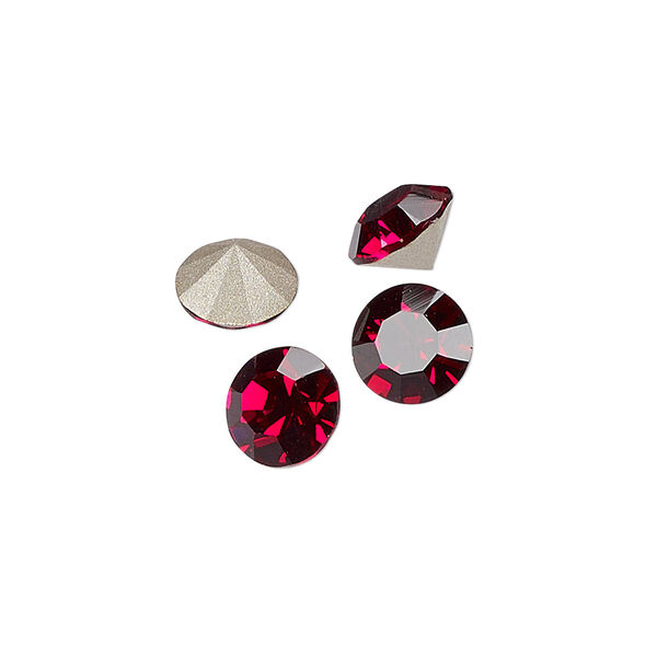 Chaton 8pk ruby foil back, Preciosa MAXIMA Czech crystal rhinestone 8.16-8.41mm 15-cut faceted round SS39 image number 0
