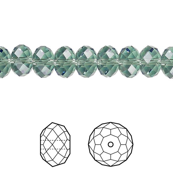 Bead 12pk erinite, Crystal Passions® 8x6mm rondelle 5040 image number 0